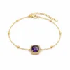 pulseira dupla com cristais dourado em fundo branco, referência 85204-05