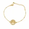 pulseira árvore da vida com cristais dourado em fundo branco, referência 85204-24