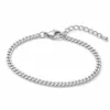 Pulseira prateada de elos cubanos, uma unidade