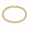 Pulseira dourada de elos cubanos com fecho plano, uma unidade