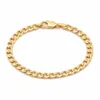 Pulseira dourada de elos cubanos largos, uma unidade