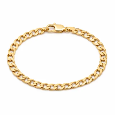 Pulseira dourada de elos cubanos largos, uma unidade