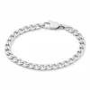 Pulseira prateada de elos cubanos largos, uma unidade