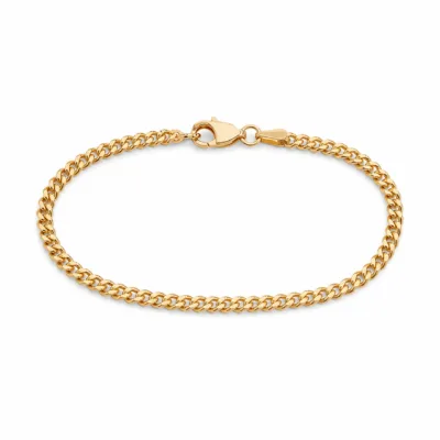 Pulseira dourada de elos cubanos compactos, uma unidade