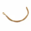 pulseira dourada de corrente multifiada em fundo branco, referencia 85245-01