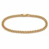 Pulseira dourada estreita de elos cubanos texturizados, uma unidade