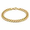 Pulseira dourada larga de elos cubanos, uma unidade