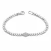 pulseira prateada com losango de cristais em fundo branco, referencia 85246-05