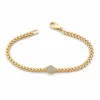 pulseira dourada com losango de cristais em fundo branco, referencia 85246-05