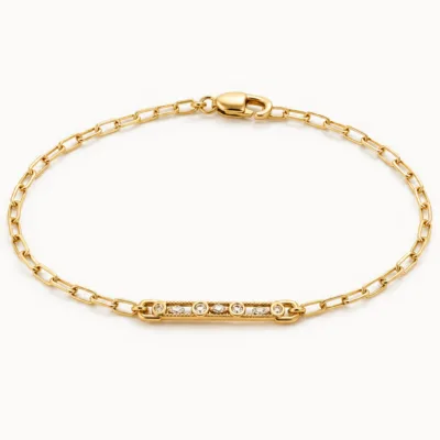 pulseira dourada zircónias 85247-01 variante A em vista do produto
