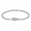 pulseira prateada peixe com cristais em fundo branco, referencia 85248-01