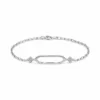 pulseira prateada geométrica com cristais em fundo branco, referencia 85248-03