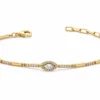 pulseira dourada com cristal marquise em fundo branco, referencia 85250-01