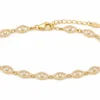 pulseira dourada com elos olho pavé em fundo branco, referencia 85251-02