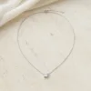 Colar com Pedra Quadrada — Prateado ou Dourado — A — Prateado