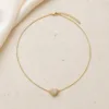 Colar Coração com Pedras — Dourado ou Prateado — A — Dourado