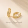 Argola oval dourada com cristais