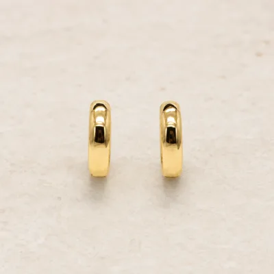 Brincos fashion de argola dourados pequenos minimalistas