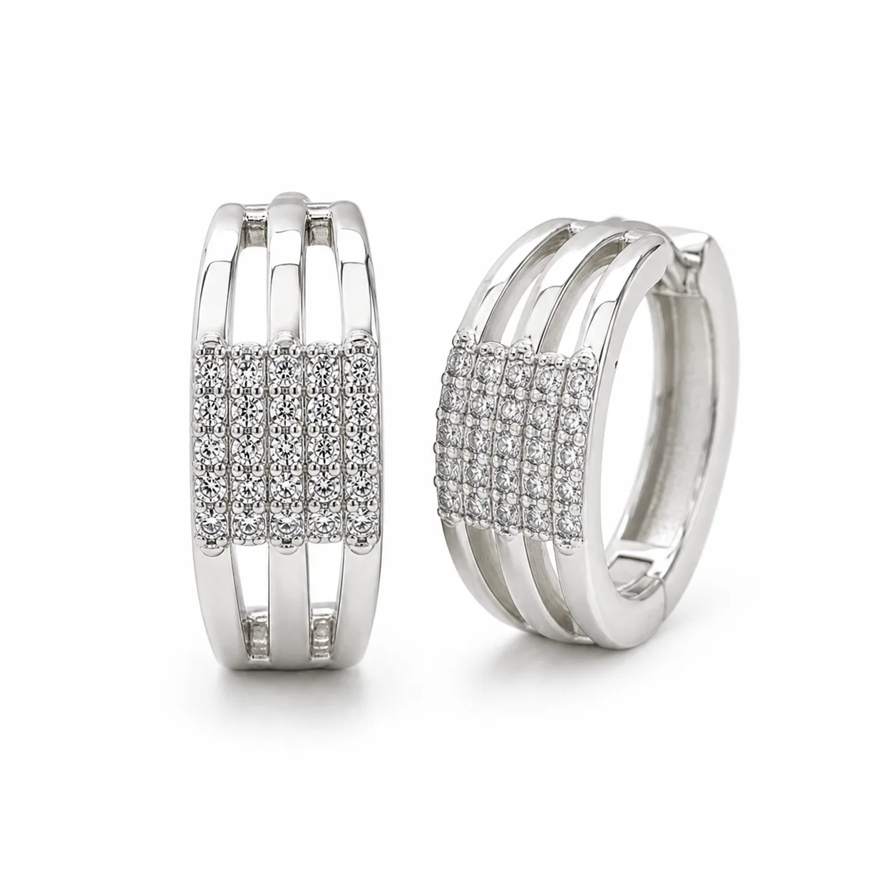 argolas prateadas premium largas, refer锚ncia 85376-10