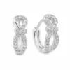 argolas prateadas elegantes com lao pav em fundo branco, referncia 85376-5