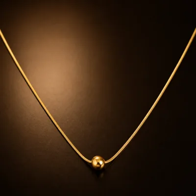 colar dourado com pendente pequeno, variante dourada, pedra clara, referência 85414-1,2