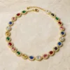 Colar Riviera com Cristais Ovais — 8 Cores — A — Multicolor