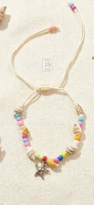 tornozeleira multicolorida com conchas Variante B 85551-2