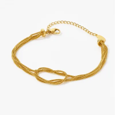 pulseira dourada multifiada com nó, imagem 1, referência 85575