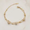 pulseira dourada dupla com aros de cristais, imagem 1, referência 85576-2