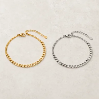 Comparação das pulseiras dourada e prateada, vendidas separadamente