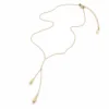 colar gravatinha dourado gota dupla, Dourado Gota Dupla, em fundo branco, referencia 85583