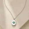 colar prateado estrela concha turquesa, variante prateada, pedra clara, referência K1902-017-1B