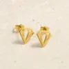 Brincos Dourados Diamante Vazados, referência K2026-008-23