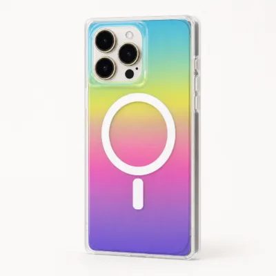 Capa Magnética Arco-Íris QCCX para iPhone 14 Pro Max e iPhone 15
