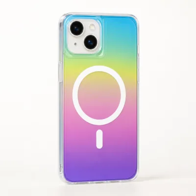 Capa Magnética Arco-Íris QCCX para iPhone 14 Pro Max e iPhone 15