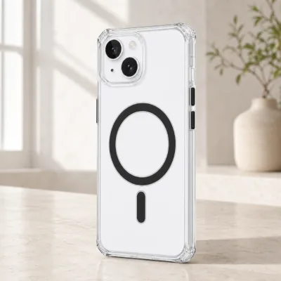 Capa Magnética Transparente YDCX para iPhone 13/14, 14 Pro Max, 15 e 15 Pro