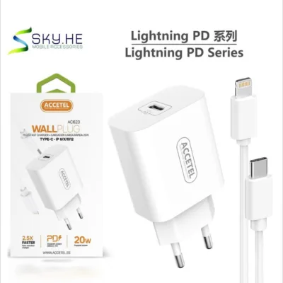 Carregador ACCETEL 20W AC623 com cabo Lightning