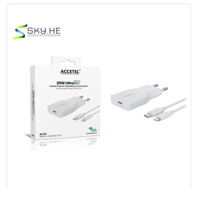 Carregador ACCETEL 20W PD com cabo USB-C para Lightning