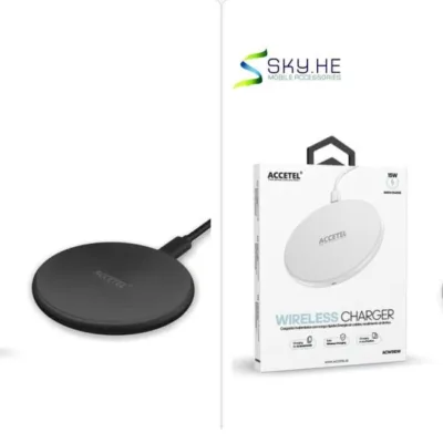 Carregador sem fios ACCETEL 15W branco e preto