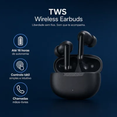 Auriculares sem fios TWS ACCETEL EPW165B preto - imagem 3