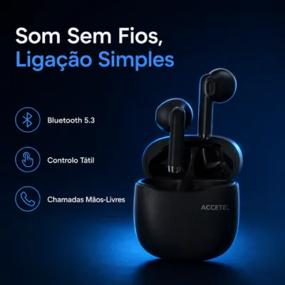 Auriculares sem fios ACCETEL W30BB TrueConnect preto - imagem 2