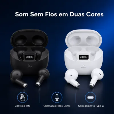 Auriculares sem fios UNICO EP280B preto e branco - imagem 3