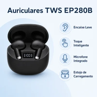Auriculares sem fios UNICO EP280B preto e branco - imagem 4