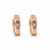 Brincos dourados rosa com cristais multicoloridos - Modelo A