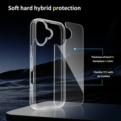 Capa iPhone 17 Anti-Queda Cristal Transparente - imagem 2