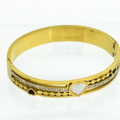 Pulseira dourada com corações 85269-7, vista completa