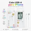 Cabo USB-A para iPhone LUIZZITECH L2102 3.4A 1 Metro