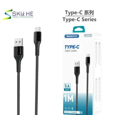 Cabo USB-C MODOR MC3102 preto de 1 metro com embalagem