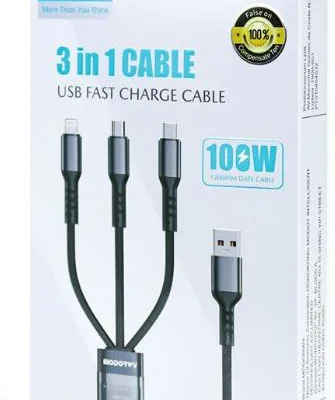 Cabo 3 em 1 MODOR MC7103 1,2m 100W
