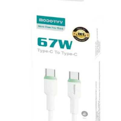 Embalagem MODOR MC1119-T com indicação USB-C para USB-C, 67 W e 1 m